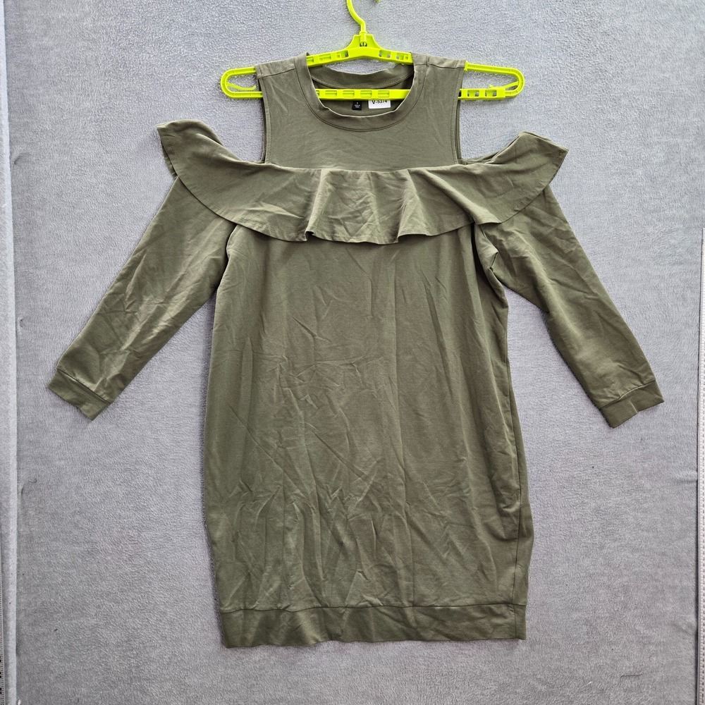 Torrid Women Dress 1‎ Green Ruffle Sweatshirts Cold Shoulder Long Sleeve